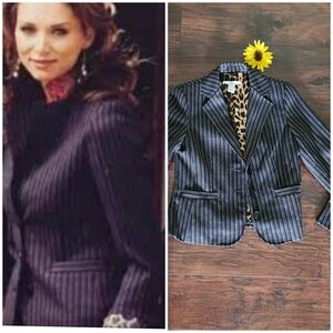 Cabi Black Pinstripe Blazer Style #364